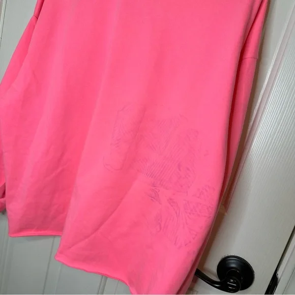 Queen Of Sparkles Neon Pink Nutcracker Santa Claus Bling Sweatshirt *FLAWED* - Picture 8 of 11